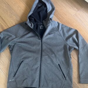 Nike Men’s Gray Dri-FIT Full-Zip Hooded Jacket
